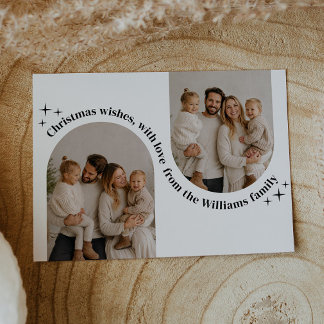 Doppelbogen-Foto Familien-Weihnachten Feiertagskarte