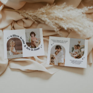 Doppelbogen-Foto Gemeinsame Geburtstagseinladung Einladung