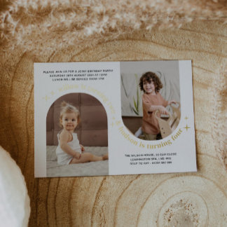 Doppelbogen-Foto Gemeinsame Geburtstagseinladung Folieneinladung