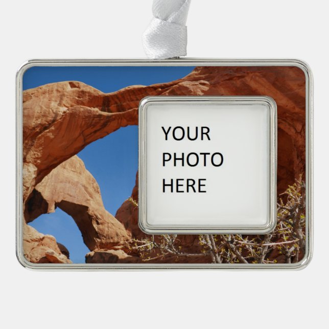 Doppelbogen im Arches National Park Rahmen-Ornament Silber (Vorderseite)