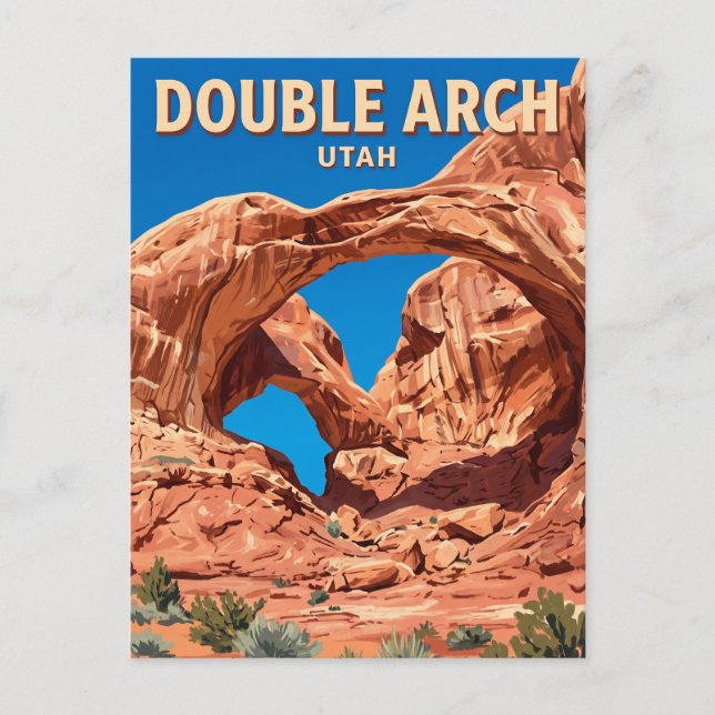 Doppelbogen Moab Utah Postkarte (Vorderseite)
