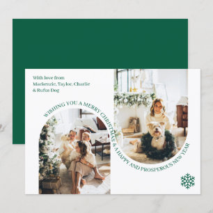 Doppelbogen-Weihnachten Personalisiert 2 Fotos Feiertagskarte