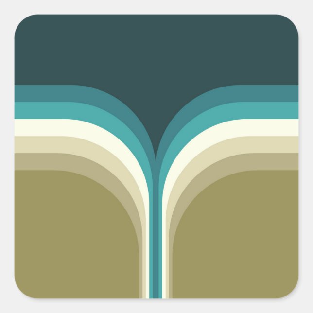 Doppelbogendekoration im Retrostil Quadratischer Aufkleber (Vorderseite)