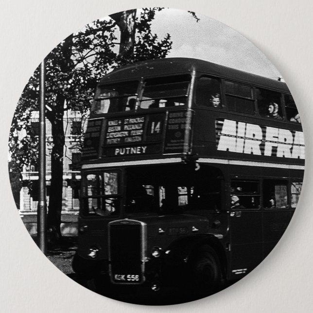 Doppeldeckbus Vintag England London Button (Vorderseite)