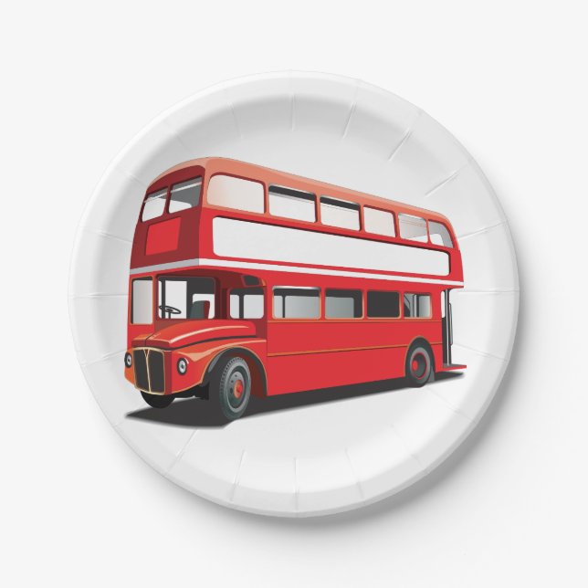 Doppeldecker-Bus Pappteller (Vorderseite)