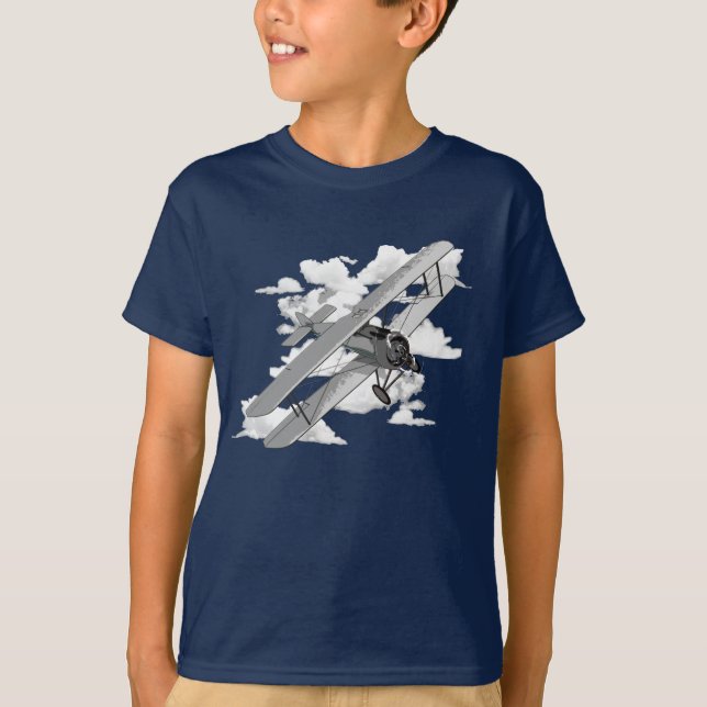 Doppeldecker und Wolken T-Shirt (Vorderseite)