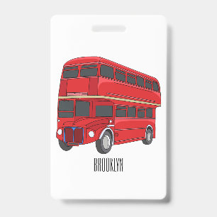 Doppeldeckerbus Cartoon-Illustration Ausweis