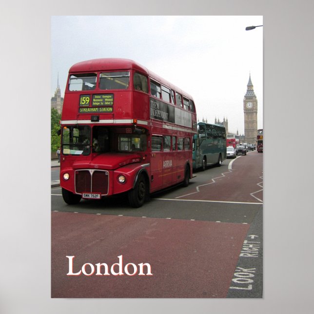 Doppeldeckerbus London Poster (Vorne)