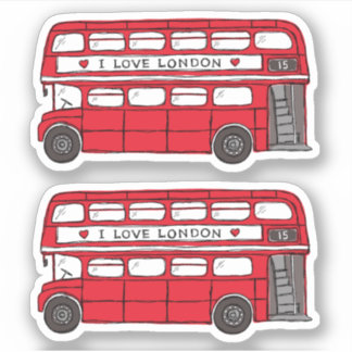 Doppeldeckerbus Red London Aufkleber