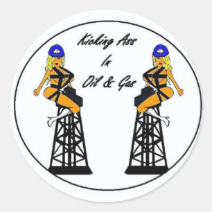 Doppelderrickkran-Aufkleber Runder Aufkleber