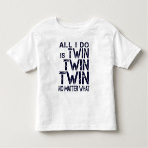"Doppeldoppelzwilling egal was" - Bergundy/Marine Kleinkind T-shirt