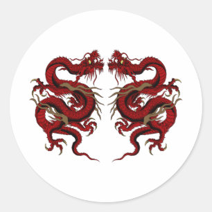 Doppeldrache Runder Aufkleber
