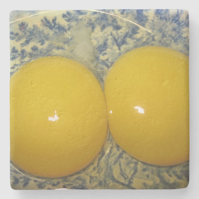 Doppeleig Yolk Steinuntersetzer (Vorderseite)