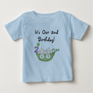 Doppelerbsen ein den Hülsen-in den 2. Baby T-shirt