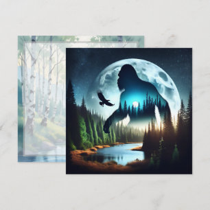 Doppelexposition Bigfoot, Adler und Vollmond