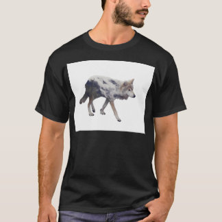Doppelexposition von Wolf- und Kiefernwäldern auf  T-Shirt