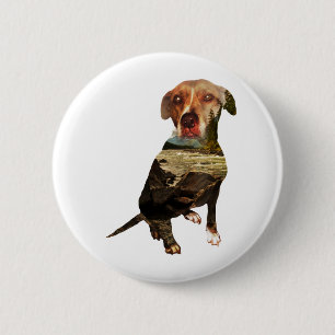 Doppelexpositionshund Button