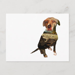 Doppelexpositionshund Postkarte