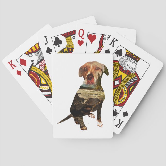 Doppelexpositionshund Spielkarten (Rückseite)