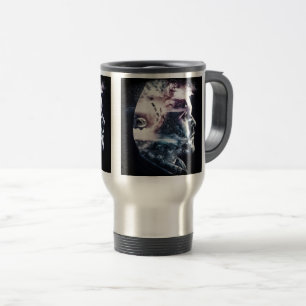 Doppelexposure Man Travel/Tasse des Pendelverkehrs Reisebecher