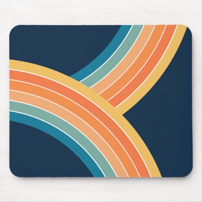 Doppelfarbiger Regenbogen im Retrostil Mousepad (Vorne)