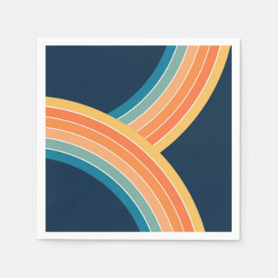 Doppelfarbiger Regenbogen im Retrostil Serviette