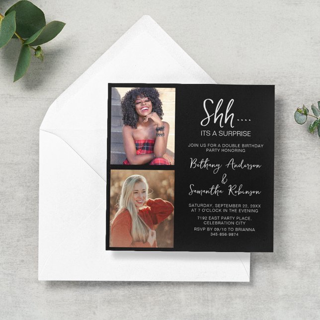 Doppelfeier 2 Foto Geburtstag Einladung (Von Creator hochgeladen)