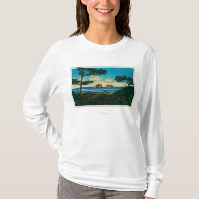 Doppelfelsen auf Oregon CoastCoast T-Shirt (Vorderseite)