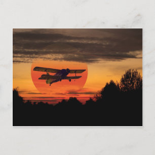 Doppelflugzeug Postkarte