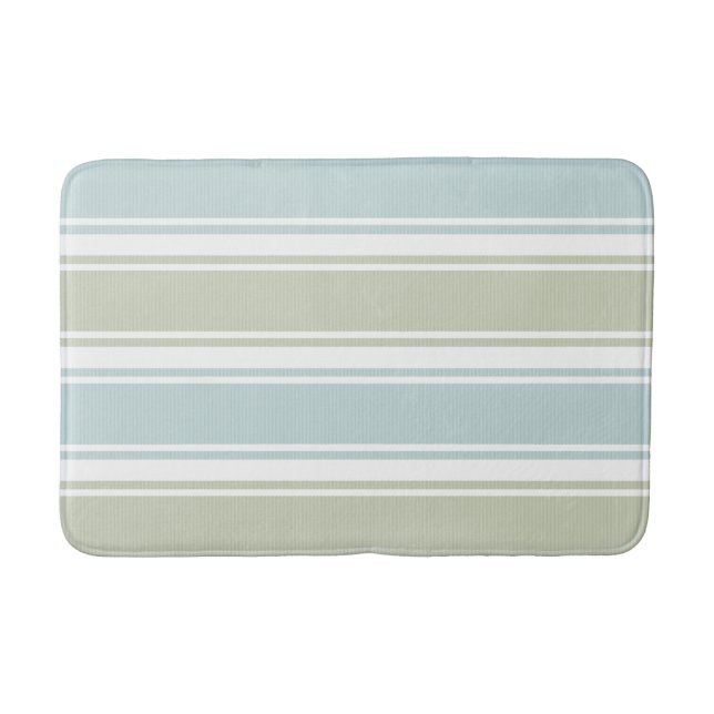 Doppelgestreiftes Meer & Blau Badematte (Vorderseite)