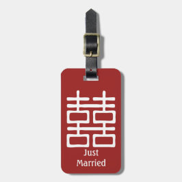 Doppelglückschinesisch nur verheiratet Hochzeit Gepäckanhänger