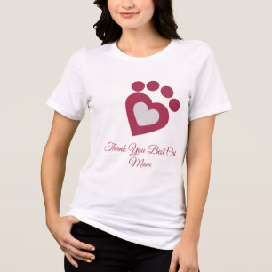 Doppelherz Katzenpfote mit Zitat, Tri-Blend Shirt