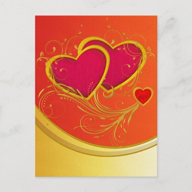 Doppelherzen Postkarte (Vorderseite)