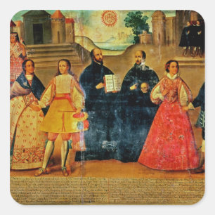 Doppelhochzeit zwischen zwei Inka-Frauen Quadratischer Aufkleber