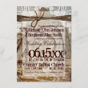 Doppelhufeisen Rustikale Hochzeitseinladungen Einladung