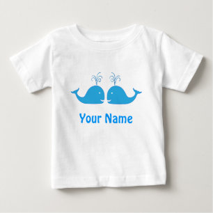 Doppeljungen-Blauwal niedlich Baby T-shirt