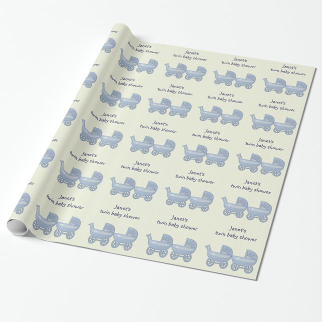 Doppeljungenbaby-Buggy Geschenkpapier (Ungerollt)