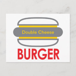 Doppelkäse Burger Icon Spaß Postkarte