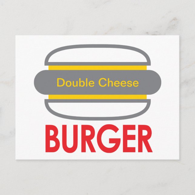Doppelkäse Burger Icon Spaß Postkarte (Vorderseite)