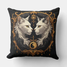 Doppelkatze Yin Yang Skulptur