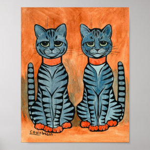 Doppelkatzen von Louis Wain Poster