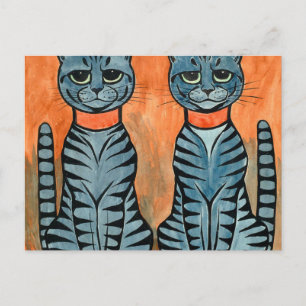 Doppelkatzen von Louis Wain Postkarte