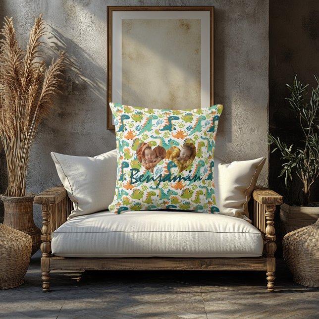 Doppelkissen mit Herz & Kawaii Dinosaurier aus Fot Kissen (Von Creator hochgeladen)