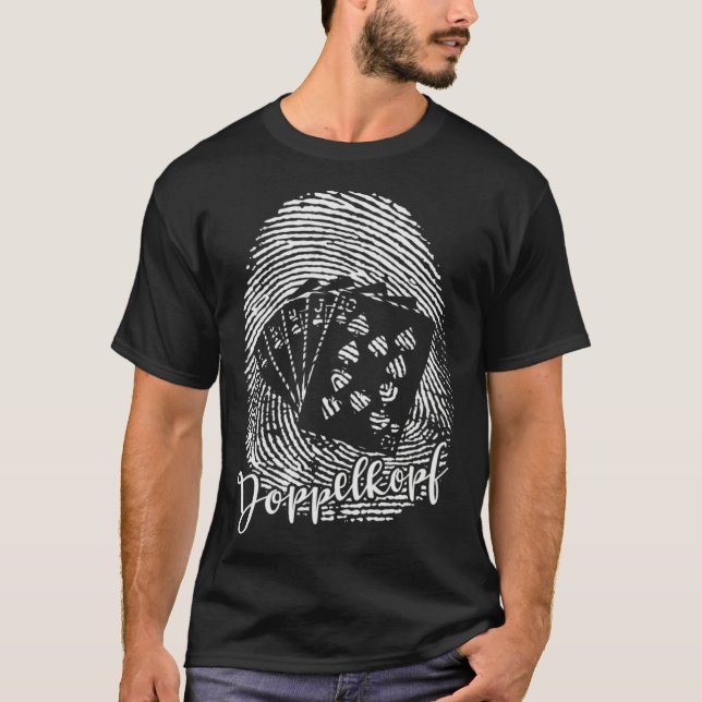 Doppelkopf Fingerprint D N A Card Game T-Shirt (Vorderseite)