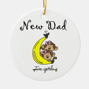 Doppelmädchen-neue Vater-Geschenke Keramik Ornament