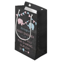 Doppelmädchen-und Jungen-Elefant-Babyparty danken