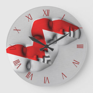 Doppelmaske Große Wanduhr