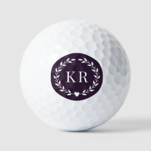 Doppelmonogram Initials Lila Laurel Golfball