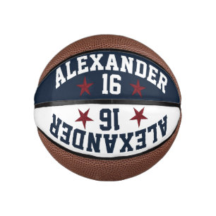 Doppelname Red White Blue Personalisieren Basketba Mini Basketball