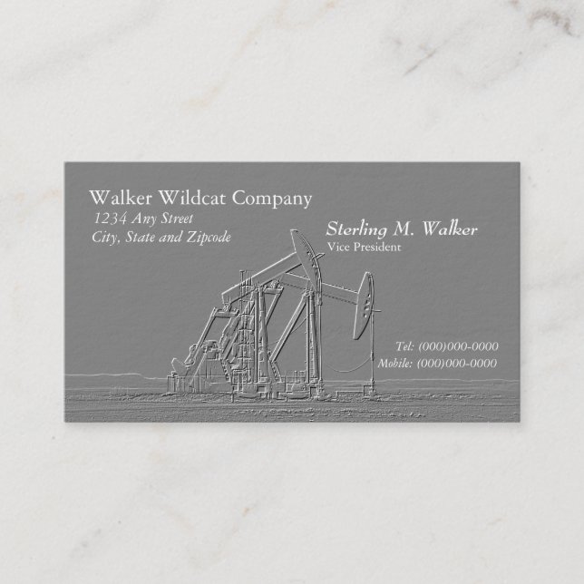 Doppelöl-Pumpanlage-Silhouette (prägeartiger Visitenkarte (Vorderseite)